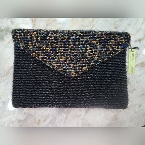 About Color Beaded Satin Evening Petite Bag Purse Clutch Vintage